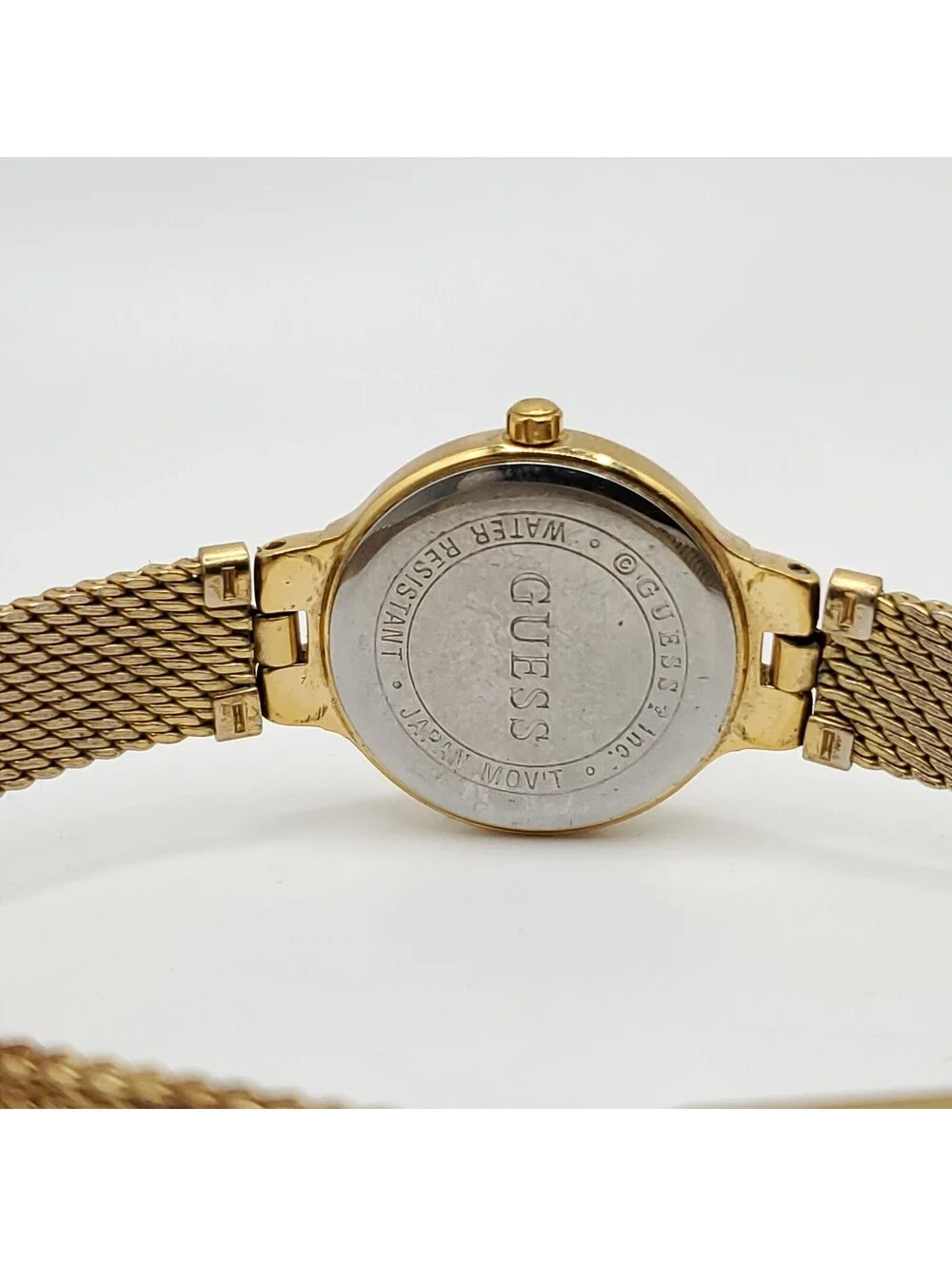 Guess Watch Women 23mm Gold Tone Adjustable Band New Battery